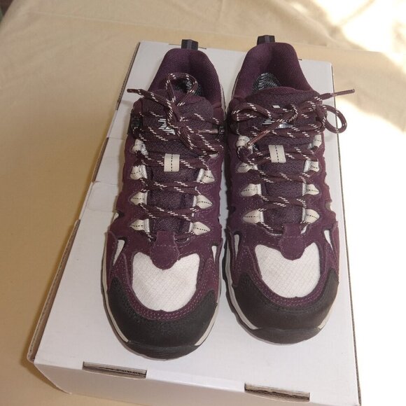 Zeroxposur women's size 7M leather sneakers ,purple & tan Colorado low hiker VGC - Picture 3 of 15